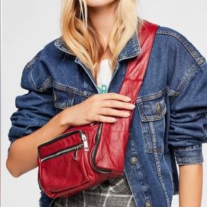NEW no tags Free People Rhodes RED Distressed Bag By Pelechecoco MSRP: $165